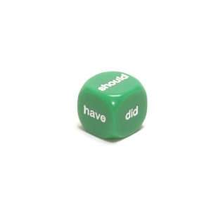  16mm Opaque Helping Verbs Dice, Green Toys & Games