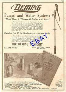 1917 DEMING PUMP & WATER SYSTEM AD CATALOG SALEM OHIO  