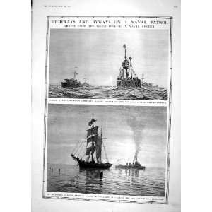  1917 WAR SHIPS BRITISH DESTROYER PATROL BOATS ASPHALT 