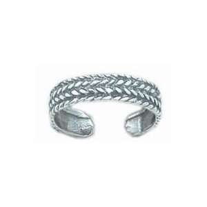  Silverflake  Rope Braid Toe Ring in Sterling Silver 