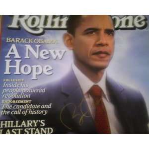   Stone Magazine Mag Autographed Hand Signed By President Barack Obama W