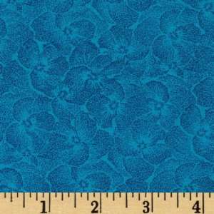  44 Wide Jinny Beyer Palette Flowers Blue Fabric By The 