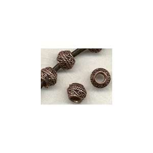  Copper Fancy 9mm Rondelle Bead   Large Hole Arts, Crafts 