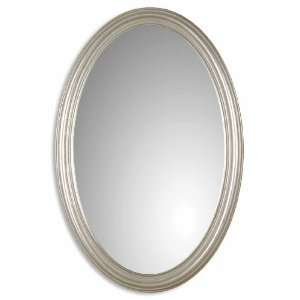 31 Inch Franklin Oval,U Silver Wall Mounted Mirror Distressed Silver 