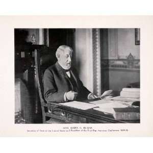  1911 Print Portrait James Blaine Secretary State United 