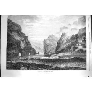  1870 Scene Upper Yang Tze Kiang China Mountains River 