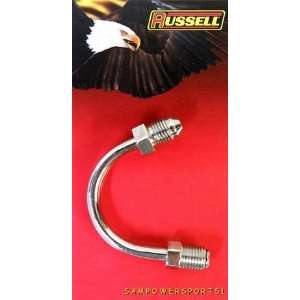RUSSELL 150 DEGREE 4 INVERTED 3/8 24 BRAKE HOSE LINE ADAPTER FITTING 