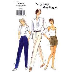  Vogue 9264 Sewing Pattern Mini Shorts Tapered Pants Size 8 