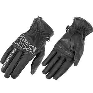 FirstGear Amber Mens Leather Street Motorcycle Gloves   Black / Large