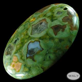 Rhyolite Rainforest Jasper Pendant bead X003031  