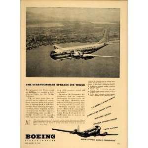  1947 Ad Boeing Stratocruiser Airplane Plane Airliner 