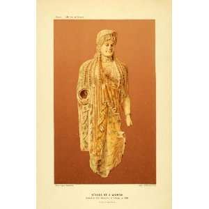  1890 Chromolithograph Statue Ancient Greece Athens 