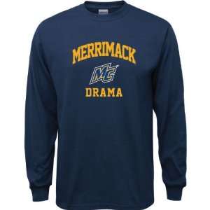  Merrimack Warriors Navy Youth Drama Arch Long Sleeve T 