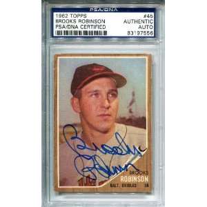  Brooks Robinson Autographed 1962 Topps Card Sports 