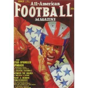  VINTAGE All American Football Magazine PULP POSTER A