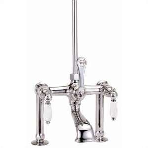 Deck Mount Tub Faucet with Porcelain Lever Handles for Shower System 