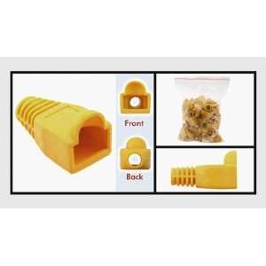  CAT 6 Yellow RJ45 Snagless Boots with Strain Relief, Bag 