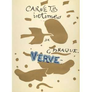 1955 Lithograph Georges Braque Carnets Intimates Verve 