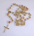 14K Solid Yellow Gold Rosary Chain Necklace 3mm 17 7.3 items in 