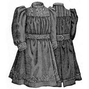    1894 Girls Long Sleeved Apron Dress Pattern 