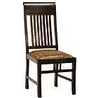 Dark Espresso Leather Seat Nail Head Side Chair (4)