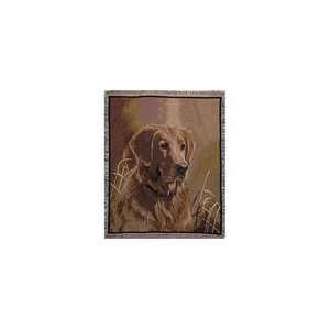 Golden Retriever Dog Face Portrait Tapestry Throw 50 x 70  