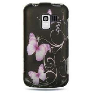  BLACK WITH PURPLE BUTTERFLIES Designing Faceplate Phone 