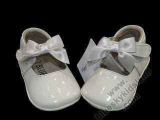 NEW Baby Girls Patent Leather Shoes 0 20M White Red Pink Gold Silver 