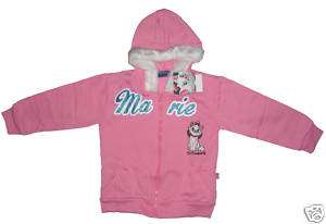 NWT DISNEY MARIE GIRLS Pink Hoodie Jacket Sz 4, 2 3 Yr  