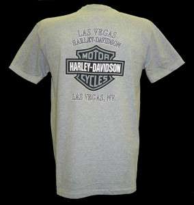 Harley Davidson Las Vegas Dealer Tee T Shirt GRAY MEDIUM #TSX  