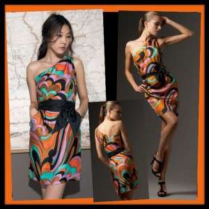Milly of NY Kaleidoscope Print Silk Twill Dress 12 10 M L UK 14 NWT $ 