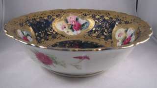   Bowl with 5 Panels of Mums & Lots of Gold Maple Leaf #52  