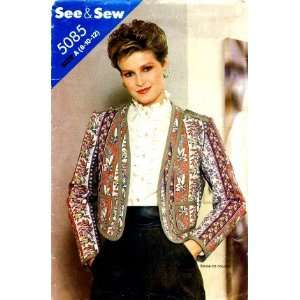  See & Sew 5085 Sewing Pattern Misses Cardigan Neck Jacket 