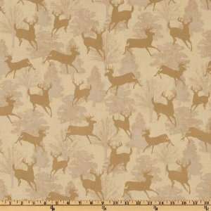 44 Wide Windham Into The Woods Deer Silhouette Tan Fabric By The 
