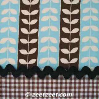 Robert Kaufman Mingle LEAFY STRIPE Brown Blue Fabric  