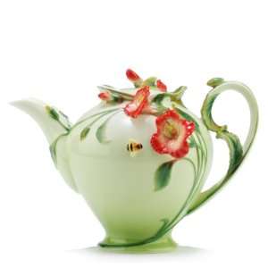    Sorelle Raised Porcelain Hibiscus Tea Pot