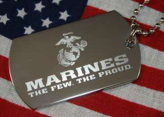 PERSONALIZED MARINE MILITARY DOG TAG NECKLACE  