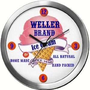  WELLER 14 Inch Ice Cream Metal Clock Quartz Movement 