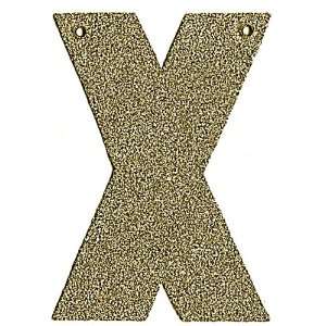 Silver Glass Glitter Letter X by Wendy Addison 