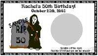 SCRATCH OFFS OVER THE HILL REAPER BIRTHDAY PARTY GAME  