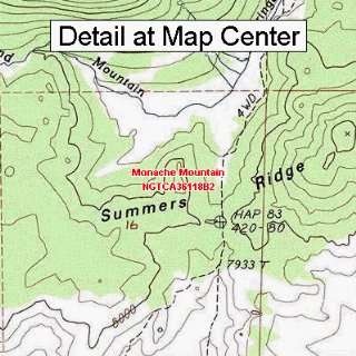 USGS Topographic Quadrangle Map   Monache Mountain, California (Folded 