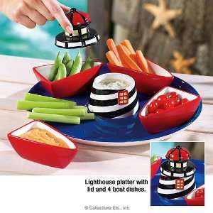  Lighthouse Chip and Dip Serving Tray 