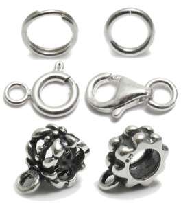 Charm bail rings, locks and converter beads (by dozen)  