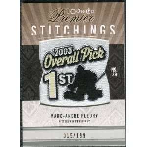   Premier Stitchings #PSMF Marc Andre Fleury /199 Sports Collectibles