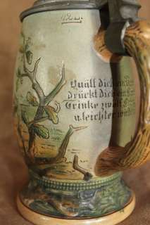 Antique Vintage Merkelbach & Wick Lidded Stoneware Beer Stein Germany 