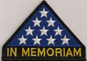 In Memoriam Patch In Memory Of Folded US Flag NEW  