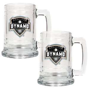 Houston Dynamo MLS 2pc 15oz Glass Tankard Set   Primary Team Logo