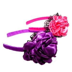 Little Miss Purple   Garden Collection   Set of 2 Silk and Lace Flower 