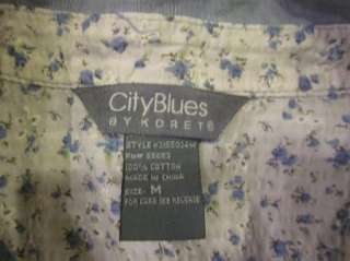 Womens City Blues By Koret Blue Button Down Blouse Size Medium  