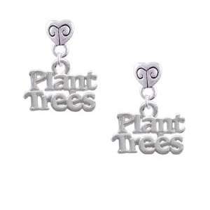 Plant Trees   Silver Plated Mini Heart Charm Earrings [Jewelry]